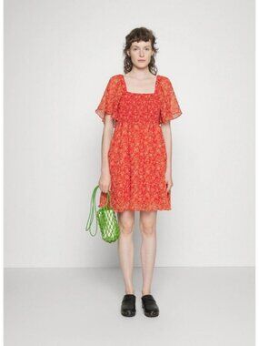 Madewell Seersucker Lucie Tie-Back Mini Dress Piazza Floral / Size Large